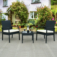 Load image into Gallery viewer, 3 Pcs Outdoor Rattan Patio Conversation Furniture Set