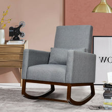 Load image into Gallery viewer, 2-in-1 Fabric Upholstered Rocking Chair with Pillow-Gray
