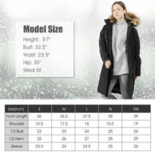 Load image into Gallery viewer, Women's Hooded Long Down Coat with Faux-fur Trim-Black-XL
