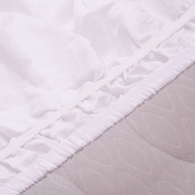 Load image into Gallery viewer, Twin / Full Size Around Bed 14" Elastic Wrap Ruffle Bed Skirt-White