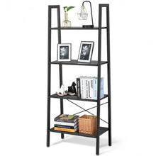 Load image into Gallery viewer, 4-Tier Ladder Shelf Bookcase Bookshelf Display Rack Plant Stand-Silver