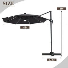 Load image into Gallery viewer, 10 Ft Patio Offset Cantilever Umbrella with Solar Lights-Gray