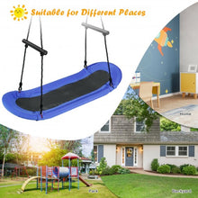 Load image into Gallery viewer, Saucer Tree Swing Surf Kids Outdoor Adjustable Oval Platform Set w/Handle-Blue