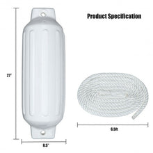 Load image into Gallery viewer, 27" Boat Fenders Hand Inflatable Marine Bumper-White
