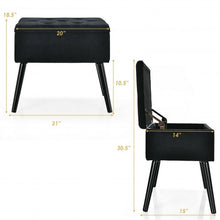 Load image into Gallery viewer, Velvet Storage Ottoman with Solid Wood Legs for Living Room Bedroom