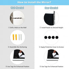 Load image into Gallery viewer, Full Length Metal Door Mirror with Adjustable Hook-White
