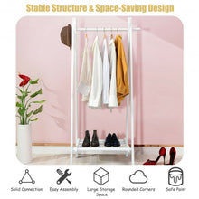 Load image into Gallery viewer, A-Frame Wood Clothing Hanging Rack with Storage Shelf-White
