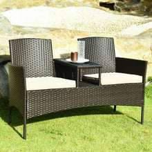 Load image into Gallery viewer, Patio Rattan Conversation Set with Table