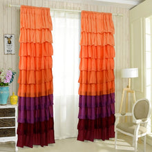 Load image into Gallery viewer, Ruffle 54"X84" Sheer Curtain Panels Drapes Valances Rod Pocket Polyester-orange