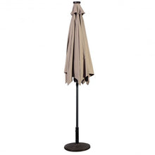 Load image into Gallery viewer, 9FT Patio Solar Umbrella LED Patio Market Steel Tilt W/ Crank Outdoor New-beige