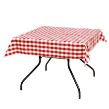 Load image into Gallery viewer, 10 Pcs 52" x 52" Square Polyester Plaid Dinner Tablecloth-Red