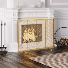 Load image into Gallery viewer, 39"x31" Single Panel Fireplace Screen Spark Guard Fence