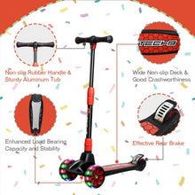 Load image into Gallery viewer, Adjustable Height Folding Aluminum Kids Kick Scooter-Black