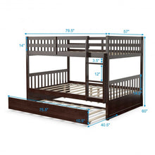 Load image into Gallery viewer, Full over Full Bunk Bed Platform Wood Bed-Brown