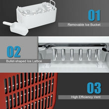 Load image into Gallery viewer, 44 lbs Portable Countertop Ice Maker Machine with Scoop-Red