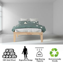Load image into Gallery viewer, Twin Size 14" Wooden Slats Bed Mattress Frame-Natural