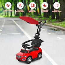 Load image into Gallery viewer, 3 in 1 Kids Ride On Push Car Stroller-Red