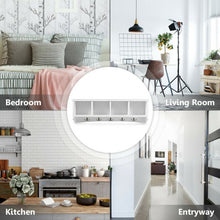 Load image into Gallery viewer, Wall-Mounted Storage Cabinet Hanging Entryway Shelf Coat Rack