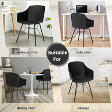 Load image into Gallery viewer, Set of 2 Metal Frame Modern Molded Shell Plastic Dining Chair-Black