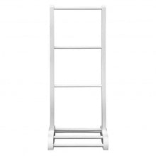 Load image into Gallery viewer, 3-Bar Acacia Wood Freestanding Bathroom Towel Rack w/Bottom Storage Shelf-White