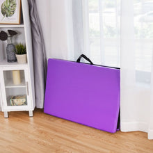 Load image into Gallery viewer, 6� x 24" x 1.5'' Thick Two Folding Panel Gymnastics Mat-Purple