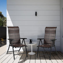 Load image into Gallery viewer, 2 Piece Patio Rattan Folding Reclining Chair