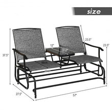 Load image into Gallery viewer, 2-Person Outdoor Patio Double Rocking Loveseat -Gray