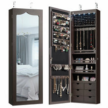 Load image into Gallery viewer, 5 LEDs Mirror Jewelry Armoire Wall Door Mounted-Coffee