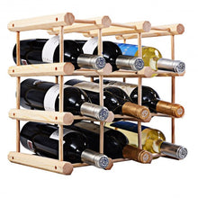 Load image into Gallery viewer, Wooden Bottle Rack Wine Holder for 12 Bottles