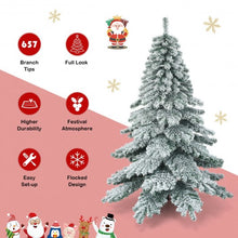 Load image into Gallery viewer, 6Ft Snow Flocked Artificial PVC Christmas Tree