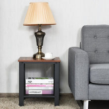 Load image into Gallery viewer, Industrial End Table 2-Tier Side Table-Black