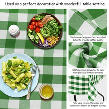 Load image into Gallery viewer, 10 Pcs 52" x 52" Square Polyester Plaid Dinner Tablecloth-Green
