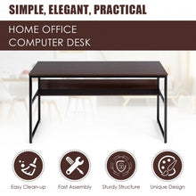 Load image into Gallery viewer, 55" Computer Desk Writing Table Workstation Home Office with Bookshelf-Espresso