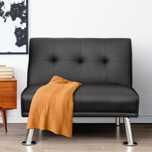 Load image into Gallery viewer, Single Sofa Lounge Chair with Metal Legs and Adjustable Backrest-Black
