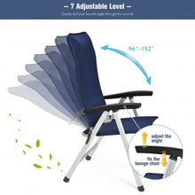 Load image into Gallery viewer, 2Pcs Patio Dining Chair with Adjust Portable Headrest-Blue