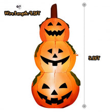 Load image into Gallery viewer, 5 Ft Halloween Inflatable 3-Pumpkin Stack Ghost