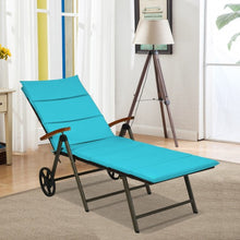 Load image into Gallery viewer, Outdoor Chaise Lounge Chair Rattan Lounger Recliner Chair-Turquoise
