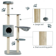 Load image into Gallery viewer, 56.5" Multi-Level Cat Tree Kitten Climbing Tower-Gray