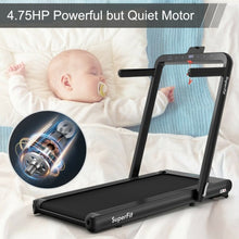 Load image into Gallery viewer, 4.75HP 2 In 1 Folding Treadmill with Remote APP Control-Black