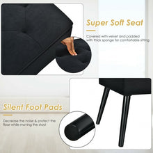 Load image into Gallery viewer, Velvet Storage Ottoman with Solid Wood Legs for Living Room Bedroom