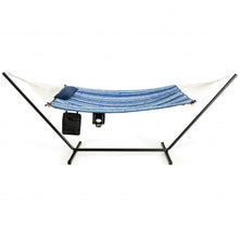 Load image into Gallery viewer, Hammock Chair Stand Set Cotton Swing with Pillow Cup Holder Indoor Outdoor
