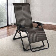 Load image into Gallery viewer, Patio Rattan Zero Gravity Lounge Chair