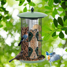 Load image into Gallery viewer, 3 in 1 Metal Hanging Wild Bird Feeder Outdoor with 4 Feeding Ports and Perches