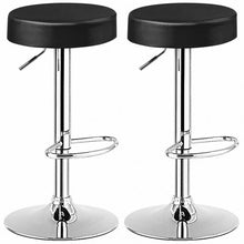 Load image into Gallery viewer, Adjustable Swivel Set of 2 Round Bar Stool Pub Chair-Black