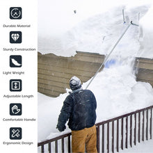 Load image into Gallery viewer, 20 ft Lightweight Roof Snow Rake Removal Tool w/ Adjustable Telescoping Handle