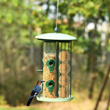 Load image into Gallery viewer, 3 in 1 Metal Hanging Wild Bird Feeder Outdoor with 4 Feeding Ports and Perches