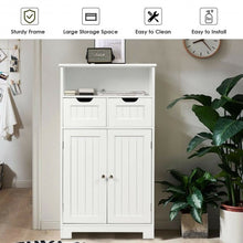 Load image into Gallery viewer, Bathroom Wooden Side Cabinet  with 2 Drawers and 2 Doors-White