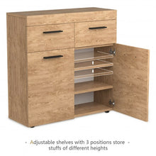 Load image into Gallery viewer, Free Standing Storage Cabinet Floor Cabinet with 2 Drawers Doors and Shelves