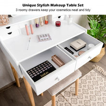 Load image into Gallery viewer, Vanity Table Set Dressing Table Cushioned Stool Makeup Table