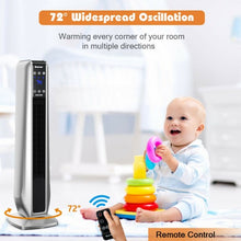 Load image into Gallery viewer, 1500W Portable Oscillating Space Heater with Remote Control-Silver